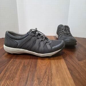 Dansko Honor Leather And Mesh Gray Casual Sneakers Bungee Laces All Weather 36